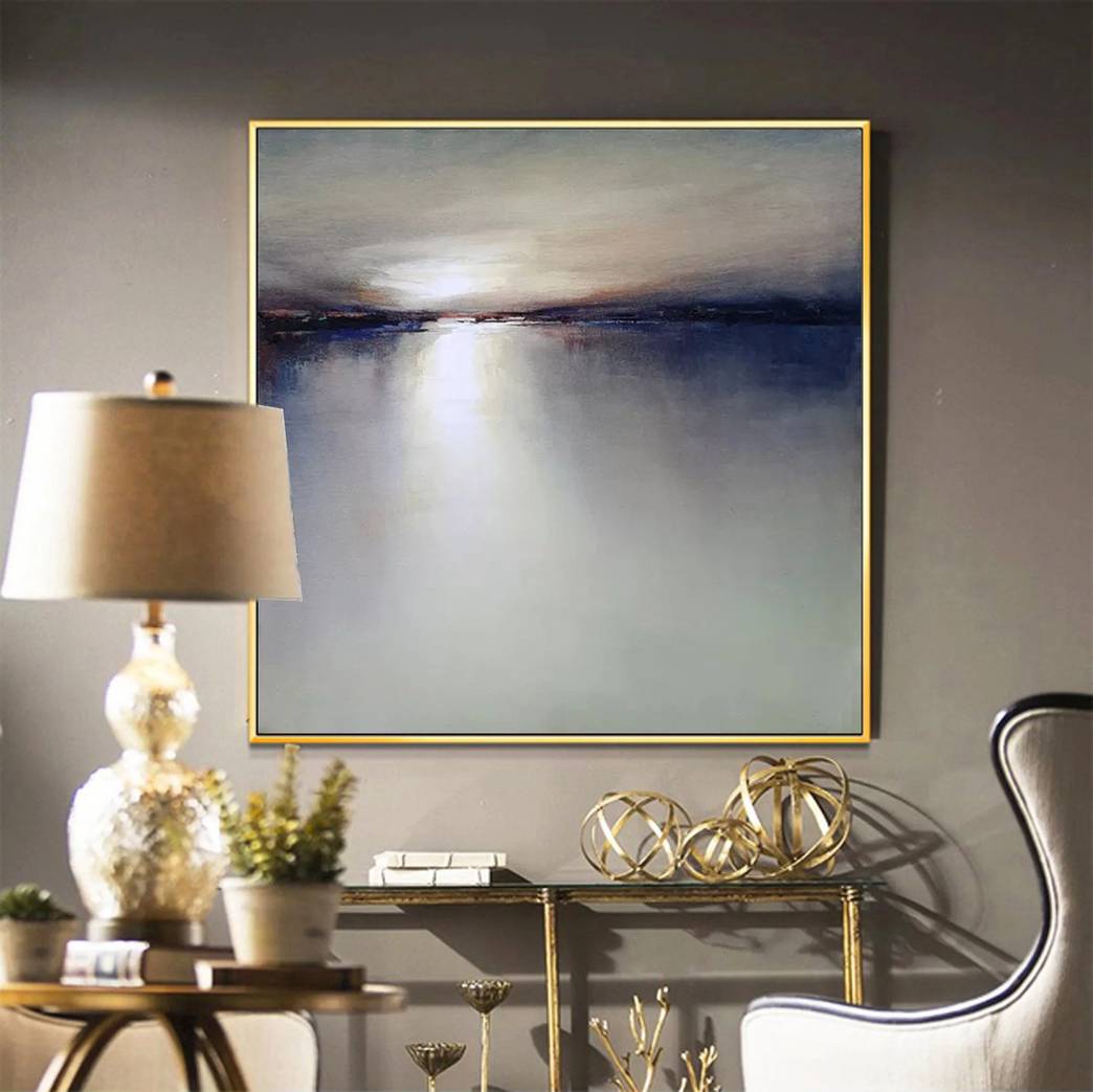 Gray Sky Contemporary Abstract Canvas Wall Art 90RAE wall art